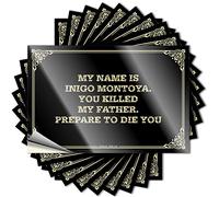 Autocollant pour pare-chocs avec inscription « My Name Is Inigo Montoya » « You Killed My Father » et « Prepare to Die You » - 6 x 9 cm
