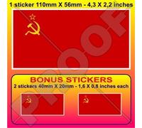 Autocollant pour pare-chocs en vinyle avec drapeau de l'Union soviétique, URSS Communiste Russie 110 mm