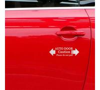 Autocollant pour porte de voiture avec inscription « Caution Please Do Not Pull » - Application facile - Blanc