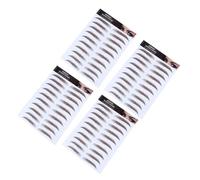 Autocollant pour Sourcils à Transfert D'eau 4 Pièces Marron 6d | Papier de Transfert D'eau, Formes Arcade Courbe Douce et Droite, Usage Féminin