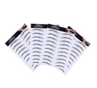 Autocollant pour Sourcils à Transfert D'eau 4pcs Marron | Papier de Transfert D'eau, Tenue Waterproof et Adhérence Solide, Formes Arche, Courbe Douce, Droite