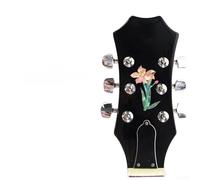 Autocollant pour tête de guitare acoustique, électrique, basse et ukulélé - Incrustation amovible en PVC - Motif aile de fleur rouge - Accessoire pour instrument de musique à faire soi-même (fleur)