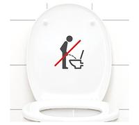 Autocollant pour toilettes Pictogramme - Please Sit Down to Wee - W733, gris foncé, 11 x 12 cm