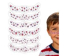 Autocollant pour Visage | Décoration Drapeau Américain 250e Mémorial,Autocollants Visage Fête du 4 Juillet | pour Femmes Hommes Intérieur Extérieur Maison Fête