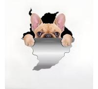 Autocollant pour voiture 22 cm (8,7 pouces) Autocollant bouledogue français 3D Déchiré Réfléchissant Autocollant de voiture French Bulldog Car Autocollant de voiture Animal Chien Imperméable Décor