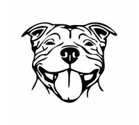 Autocollant pour voiture American Staffordshire Terrier - Autocollant réfléchissant en PVC imperméable - Drôle de Staffordshire Terrier - Noir - Pour voiture, réfrigérateur, ordinateur portable (18 cm
