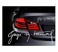 Autocollant pour voiture avec signature de Gazi Mustafa Kemal Atatürk Imza Istanbul Turquoise (50 cm)