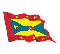 Autocollant pour voiture - Drapeau - Grenade - 10 cm - Multicolore - Flottant - Tuning - Lunette arrière - Inscription