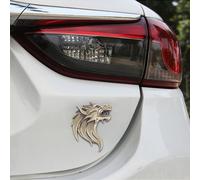 Autocollant pour voiture en métal brillant en forme de tête de loup [Or]
