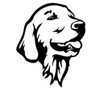 Autocollant pour voiture Golden Retriever 15 cm (5,9 pouces) Golden Retriever Noir Autocollant animal de compagnie Chien Drôle Autocollant de voiture Golden Retriever Autocollant de voiture Pare-chocs
