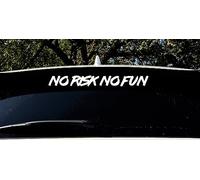 Autocollant pour voiture - Inscription « No Risk No Fun » - Inscription « No Risk No Fun » - Pour vitre arrière de voiture - Accessoire de tuning pour l'extérieur (blanc brillant)