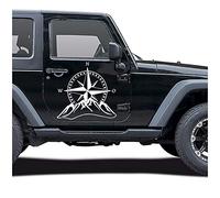 Autocollant pour voiture - motif boussole - Rose des vents - Film autocollant pour voiture, moto, caravane, camping-car