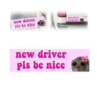 Autocollant pour voiture "Nice Driver", "New Driver Please Be Nice", Drôle Meme Autocollant avec Hamster Triste pour Débutants - Cadeau Essentiel