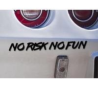 Autocollant pour voiture | No Risk No Fun | Inscription en allemand Tuning Autocollant pour vitre arrière de voiture Sport Daily Décor Tatouage Autocollant de voiture Accessoire de tuning extérieur