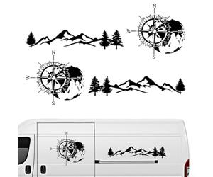 Autocollant pour voiture pour arbre Montagne pour forêt, Décalcomanie | Vinyle pour Porte de pour camping-car RV et pour camion, pour accessoire Extérieur Étanche et Résistant au pour soleil,