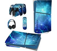 Autocollant Protection Pour Ps5 Slim Standard Console, Sticker Skin Pour Ps5 Manette & Télécommande & Casque & Station De Charge,Disc Edition-Bleue Nébuleuse