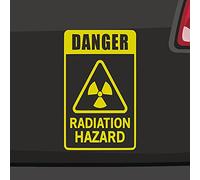 Autocollant radiation Hazard - 6 tailles - Risque de radiation radioactif - 6 tailles et 21 couleurs