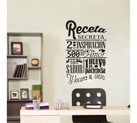 Autocollant recette secrète espagnole décoration murale cuisine vinyle autocollant mural décoration intérieure affiche famille sticker mural art mural