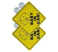 Autocollant Réfléchissant Amovible Pour Véhicule De Bébé 2 Pièces Conception Étanche Panneau D'avertissement De Sécurité De Voiture Pour Les Voyages Nocturnes En Famille Adhérence Sécurisée De