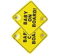 Autocollant Réfléchissant Amovible Pour Véhicule De Bébé 2 Pièces Conception Étanche Panneau D'avertissement De Sécurité De Voiture Pour Les Voyages Nocturnes En Famille Adhérence Sécurisée De