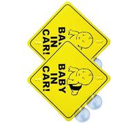 Autocollant Réfléchissant Amovible Pour Véhicule De Bébé 2 Pièces Conception Étanche Panneau D'avertissement De Sécurité De Voiture Pour Les Voyages Nocturnes En Famille Adhérence Sécurisée De