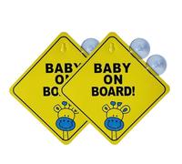 Autocollant Réfléchissant Amovible Pour Véhicule De Bébé 2 Pièces Conception Étanche Panneau D'avertissement De Sécurité De Voiture Pour Les Voyages Nocturnes En Famille Adhérence Sécurisée De