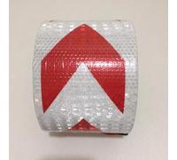 Autocollant Réfléchissant Fluorescent 10cm X 1m,Bande D'avertissement Auto-Adhésif Réfléchissant Pour Décoration De Voiture Et De Moto - Type White Red Arrow