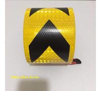 Autocollant Réfléchissant Fluorescent 10cm X 1m,Bande D'avertissement Auto-Adhésif Réfléchissant Pour Décoration De Voiture Et De Moto - Type Orange Black Arrow