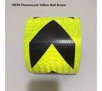 Autocollant Réfléchissant Fluorescent 10cm X 1m,Bande D'avertissement Auto-Adhésif Réfléchissant Pour Décoration De Voiture Et De Moto - Type Yellow Black Arrow