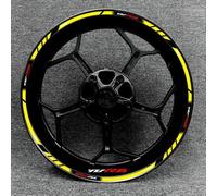 Autocollant Réfléchissant Imperméable Décoration Moyeu Jante Roue Intérieure Extérieure Moto 17 Pouces pour Yamaha YZF R6 résistant aux Rayures(Color9)