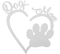 Autocollant Réfléchissant Pare-Chocs Carré Blanc Argenté Motif Empreintes De Pattes Chien Amoureux Autocollant Voiture Réfléchissant Décoration Personnalisée Corps Porte Fenêtre