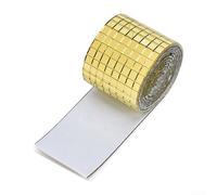Autocollant réfléchissant pour carreaux de mosaïque miroir carré 5 mm x 5 mm, parfait pour les surfaces en brique de verre et les loisirs créatifs décoratifs (doré)