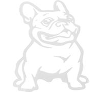 Autocollant Réfléchissant Pour Pare-Chocs Blanc Carré Bulldog Assis Vue De Face Autocollant Réfléchissant Pour Voiture Décoration Personnalisée Pour Corps Ou Porte Vitre 1 Pièce