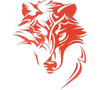Autocollant Réfléchissant Pour Pare-Chocs Ligne Carrée Rouge Tête De Loup Autocollant Réfléchissant Pour Voiture Décoration Personnalisée Carrosserie Ou Porte Ou Fenêtre