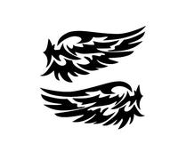 Autocollant réfléchissant pour rétroviseur de voiture avec ailes d'ange - Noir