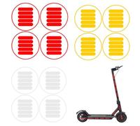 Autocollant réfléchissant pour scooter électrique Xiaomi M365 et 1S, en PVC, 18 x 17,5 cm, rouge/jaune/argent, visibilité nocturne améliorée et sécurité