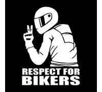Autocollant réfléchissant Respect for Biker pour voiture, moto, décoration de voiture
