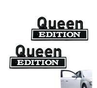 Autocollant Reine pour Voiture,2 Pièces Autocollants Métalliques 3D Imperméables | Design Queen Edition Sticker Métal pour Voiture - pour Vitre Porte Coffre Camion Décoration Auto Frigo