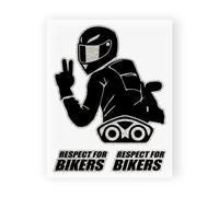 4R Quattroerre.it 6341 Autocollant Super-profilé Respect for Bikers, 10 x 12 cm, Noir