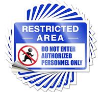Autocollant « Restricted Area », « Do Not Enter, Autorized Personnel Only »