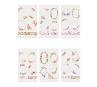 Autocollant rétro multifonction en forme de fleur transparent et imperméable pour agendas, agendas et accessoires, autocollant rétro arc-en-ciel