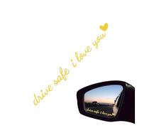 Autocollant Rétroviseur Intérieur | Conduis Prudemment Je T aime Autocollant Miroir Voiture | Accessoires Véhicule Mignons pour Pare Brise Tableau de Bord Scooters SUV Berline - Autoroute Quotidienne