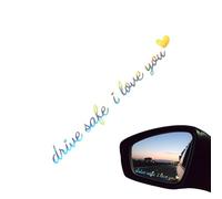 Autocollant Rétroviseur Intérieur | Conduis Prudemment Je T aime Autocollant Miroir Voiture,Décoratif Intérieur SUV Automoto Pare-brise Table de Bord - Conduite Quotidienne Voyage