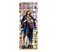 Autocollant réutilisable fenêtre en Verre Teint Saint,PVC jésus Static Window Film Aucune Colle Amovible Vitrail DecalWall Sticker,A,40x80cm(16"x32")
