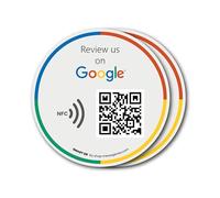 Autocollant réutilisable pour avis Google - Lot de 2 autocollants - Autocollant NFC QR & Tap - Passez-nous un avis sur Google Tap Sticker - iPhone et Android - Boost My Reviews Sticker - Configurer à