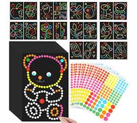 Autocollant Rond Couleur - Lot de 10 Gommettes Brillantes Adhésif Modèle Amusant pour Loisir Créatif, Artisanat avec Différents Rendus pour Enfants Fille Garçon