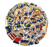 Autocollant Sam le Pompier, Stickers Sam le Pompier, 100PCS Autocollants Enfants Fireman Sam, Ensemble D'autocollants, Cadeau Anniversaire Pompier, Accessoire Anniversaire, pour Enfants