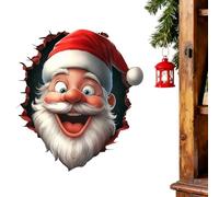 Autocollant Santa Qui Brise,Effet 3D Décalcomanies Drôles De Noël Dessin Animé Décoller Et Coller | Autocollants D'Hiver Pour Salon Et Maison | Pour Maison Dortoir Bureau Fête Chambre