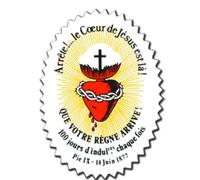 Autocollant sauvegarde du Sacré-Coeur : Arrête ! Le coeur de Jésus est là