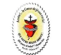 Autocollant Sauvegarde Du Sacré-Coeur - Arrête ! Le Coeur De Jésus Est Là
